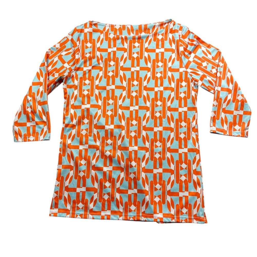 Whimsy‎ Rose Large Polyester 3/4 Sleeve Multi Colored Tunic (see desc) Made  USA